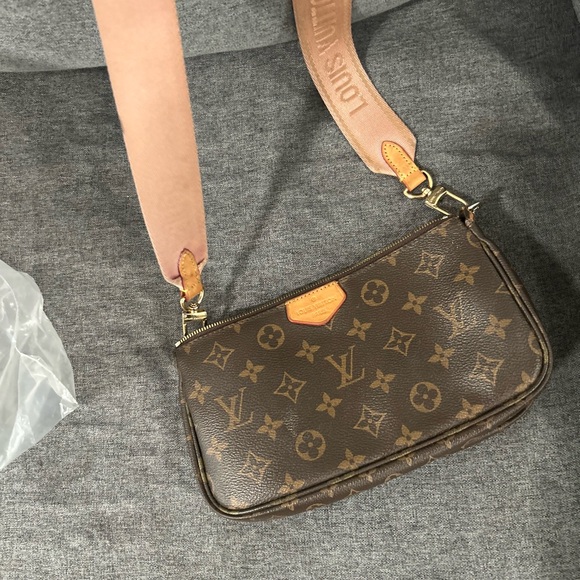 Louis Vuitton Monogram Crossbody Bag with Tan Strap - Picture 1 of 1